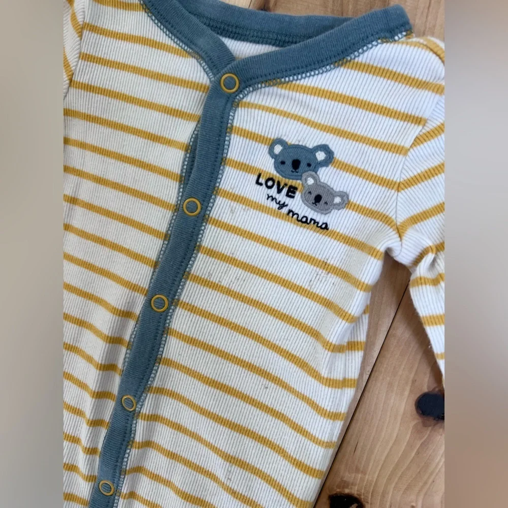 Yellow Gray Footie Pajamas